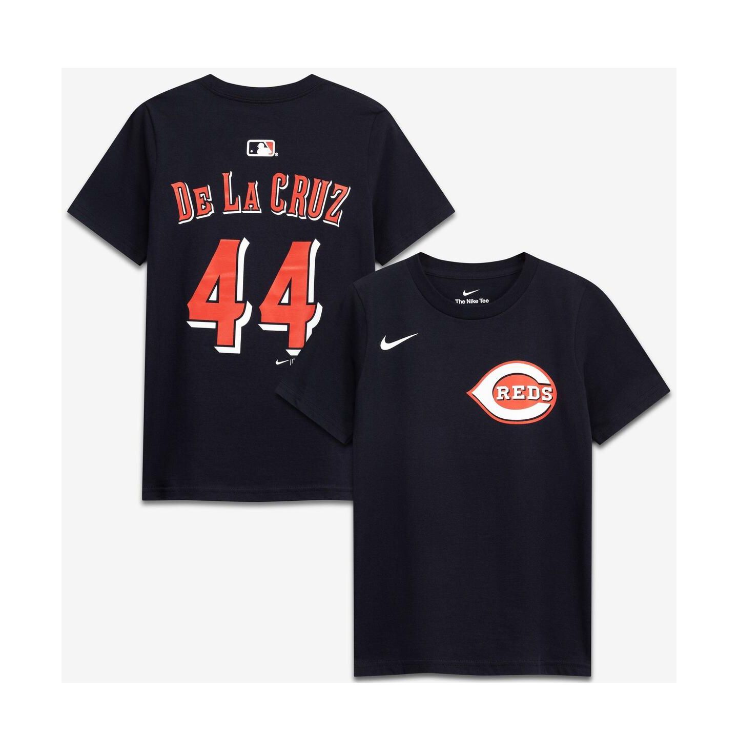 Детская футболка Nike Elly De La Cruz Black Cincinnati Reds Name & Number — фото 1