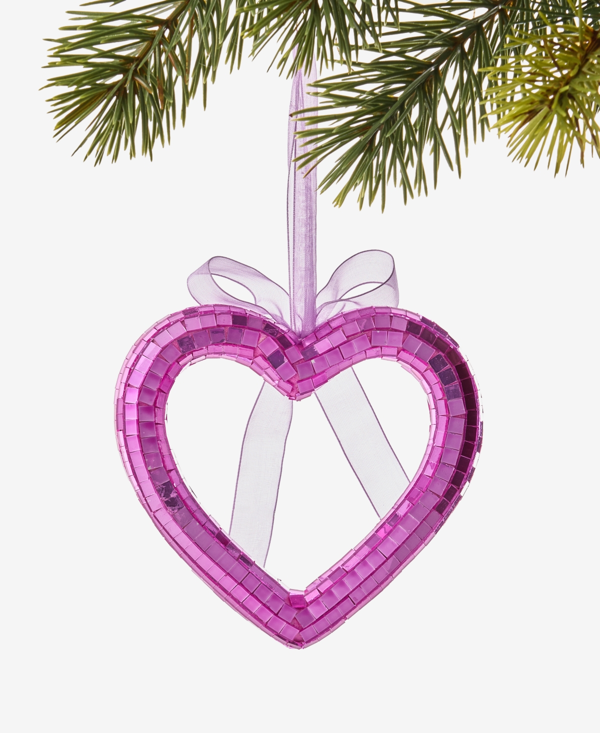 Holiday Lane Disco Brights Plastic Heart Ornament, Macy's Exclusive