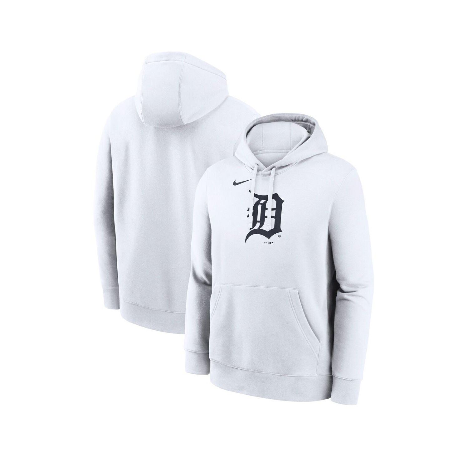 Men's White Detroit Tigers Logo Club Hoodie