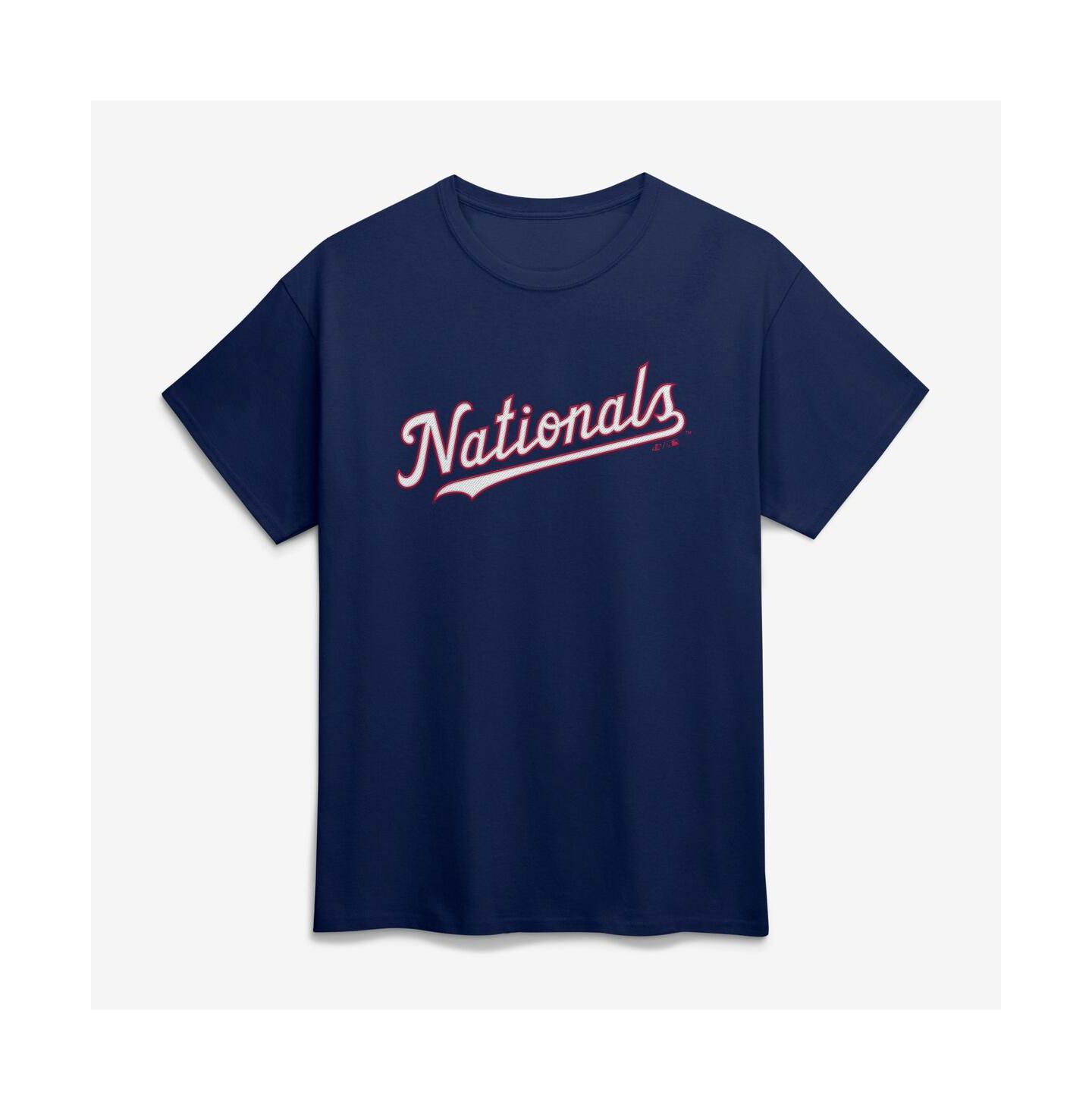 Мужская футболка Logo Athletic Navy Washington Nationals Wordmark — фото 1