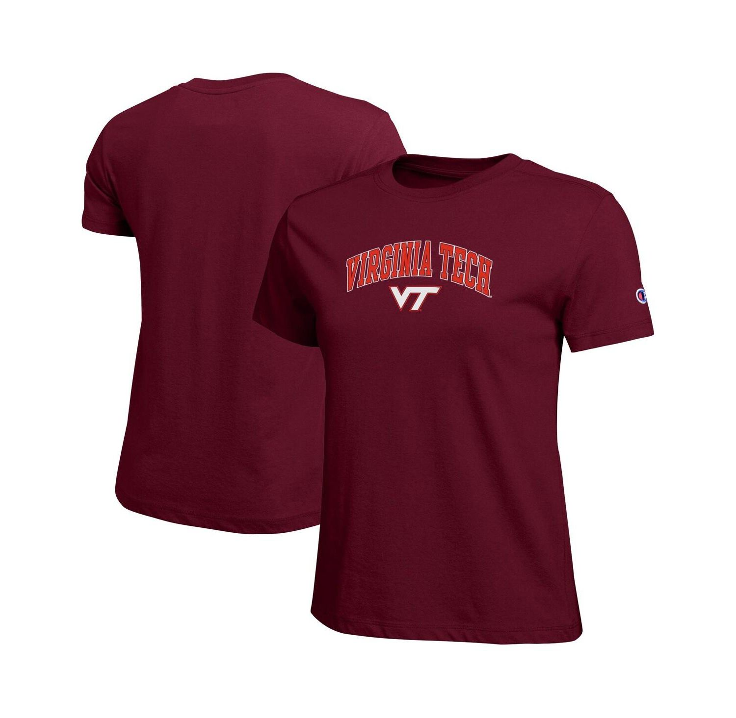 Women's Maroon Virginia Tech Hokies Arched Over Logo T-Shirt