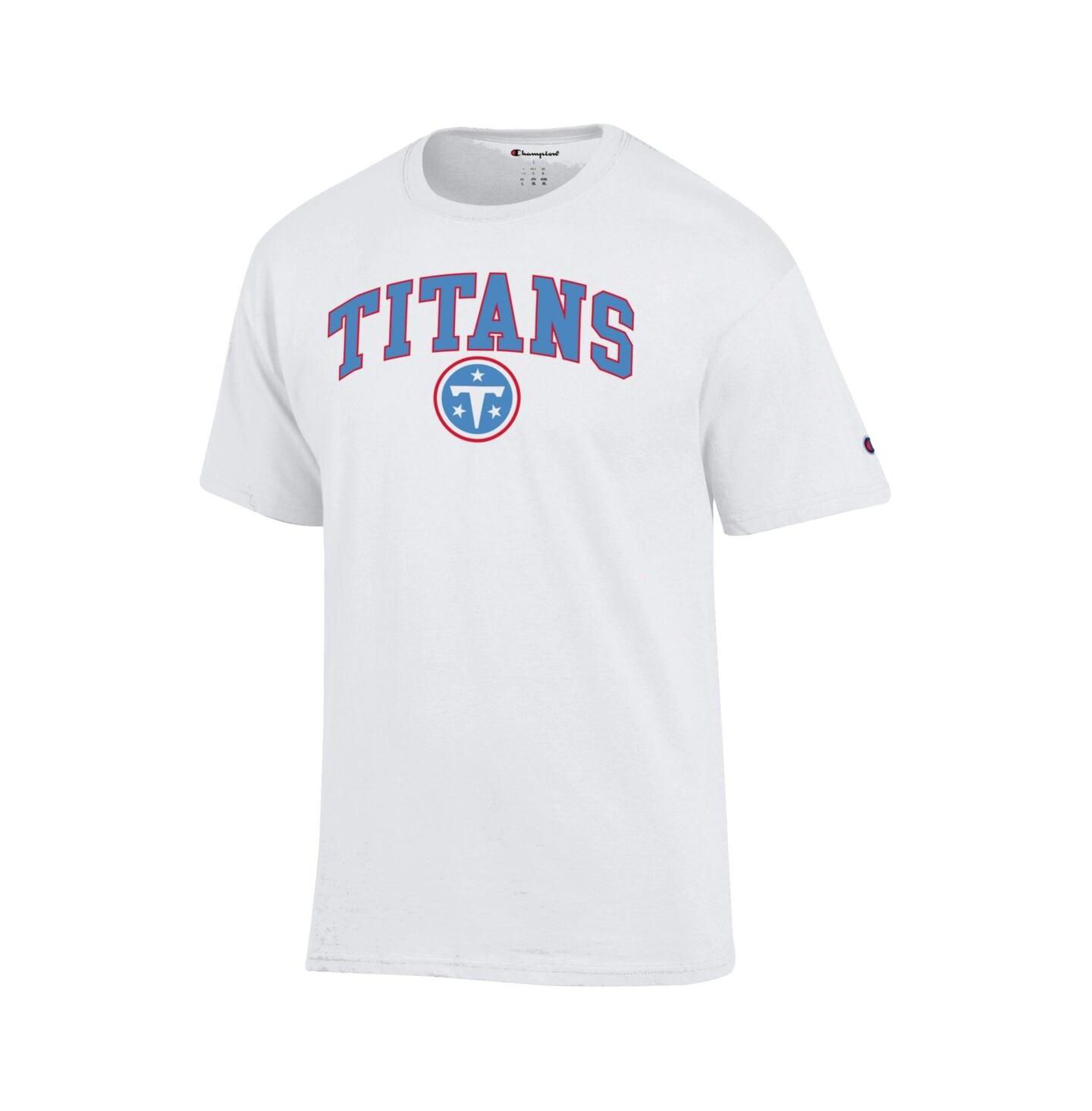 Мужская футболка Champion White Tennessee Titans Arch Over Logo — фото 2