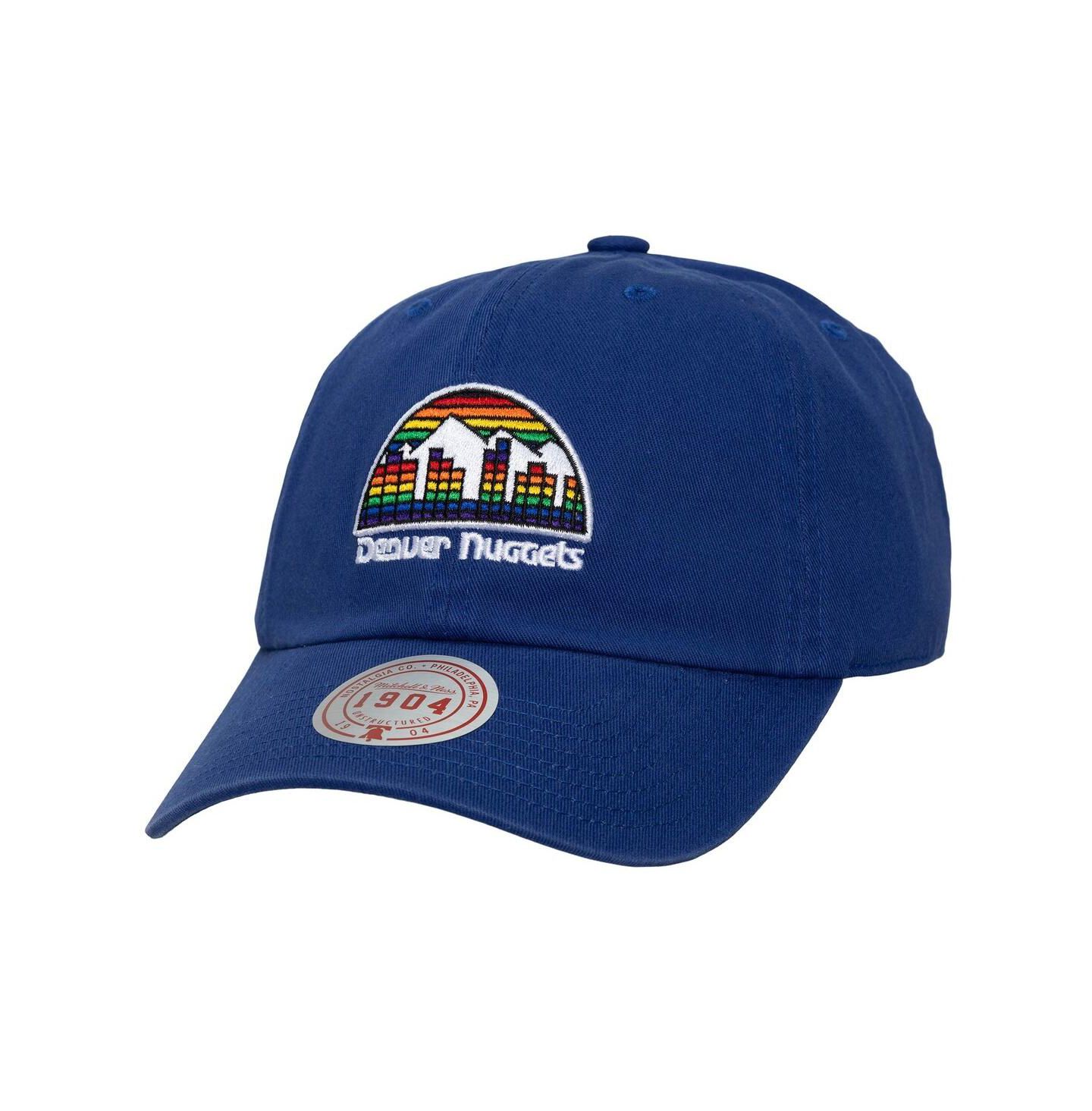Мужская кепка Mitchell & Ness Navy Denver Nuggets Hardwood Classics 1904 Adjustable Hat — фото 1