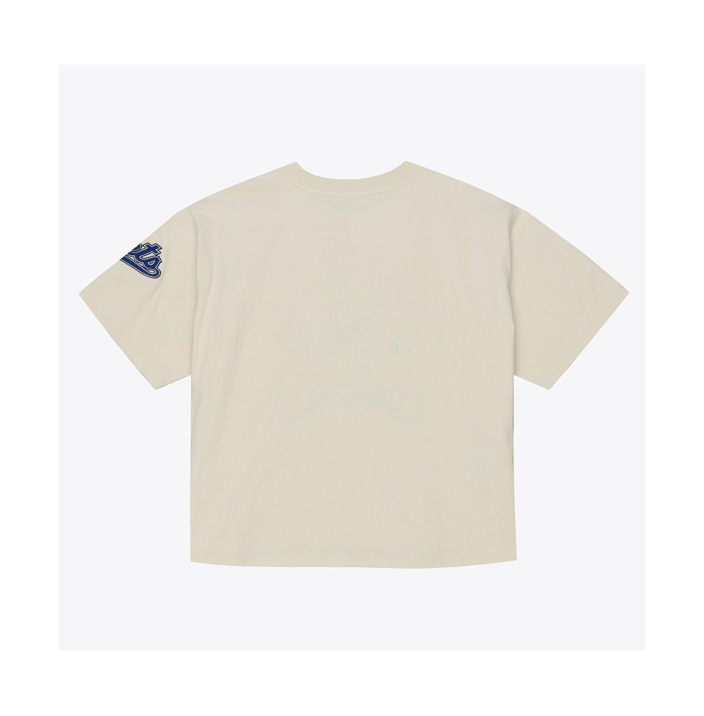 Женская футболка Mitchell & Ness Cream New York Mets Cooperstown Yacht Rock Boxy Cropped — фото 3