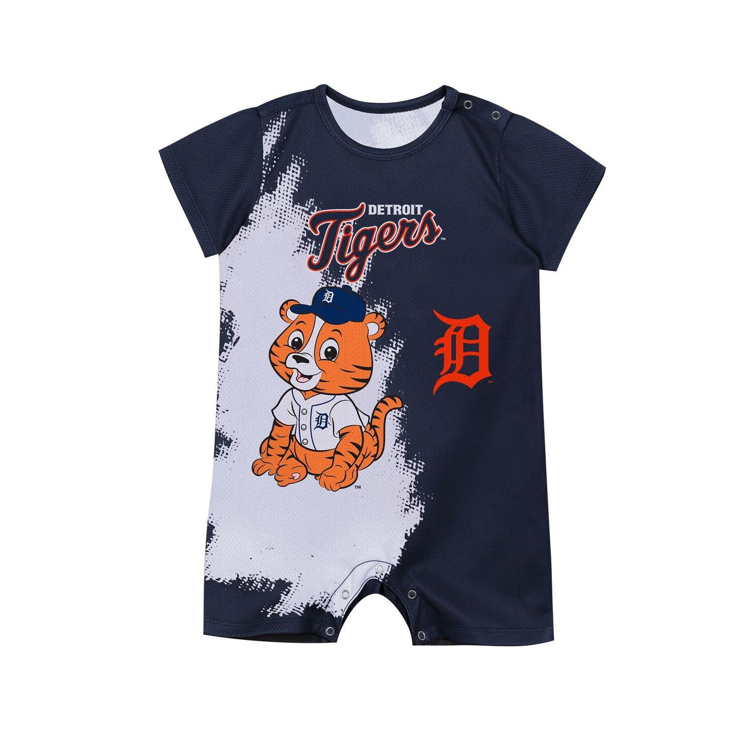 Baby Boys and Girls Navy Detroit Tigers Baby Mascot Bodysuit