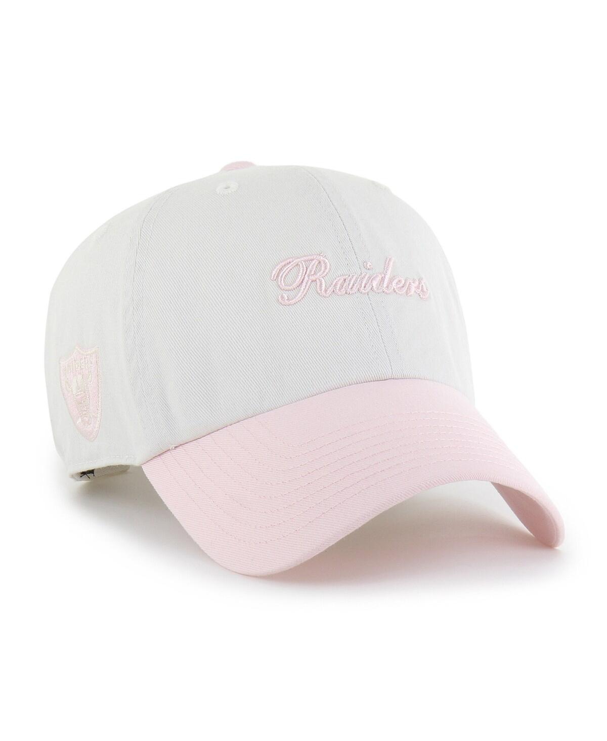 '47 Brand Women's White Las Vegas Raiders Gelato Two-Tone Clean Up Adjustable Hat - White, Light Pink