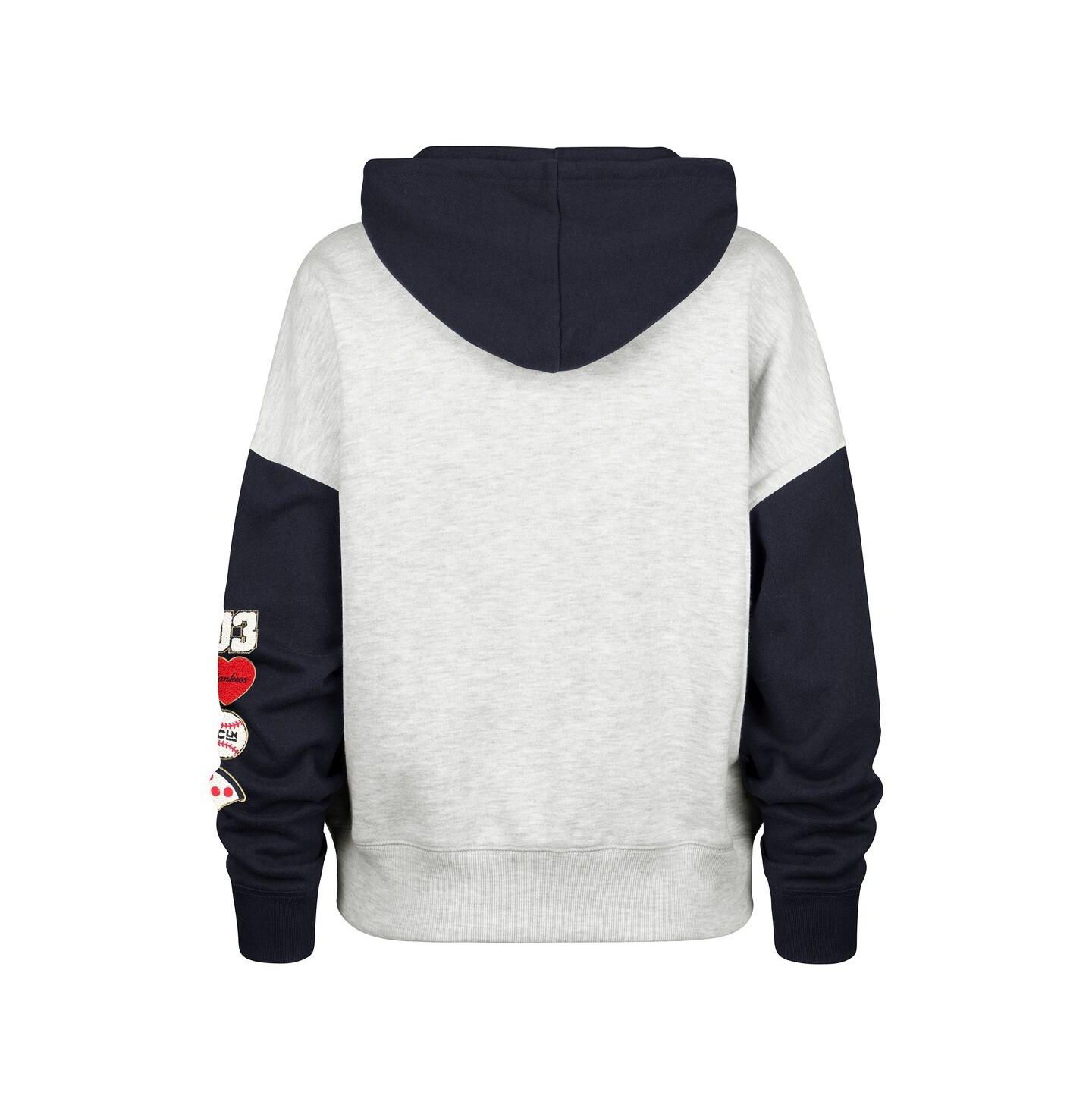 Женское худи '47 Brand Stoney Clover Lane X Heather Gray/Navy New York Yankees Color Block Full-Zip — фото 3