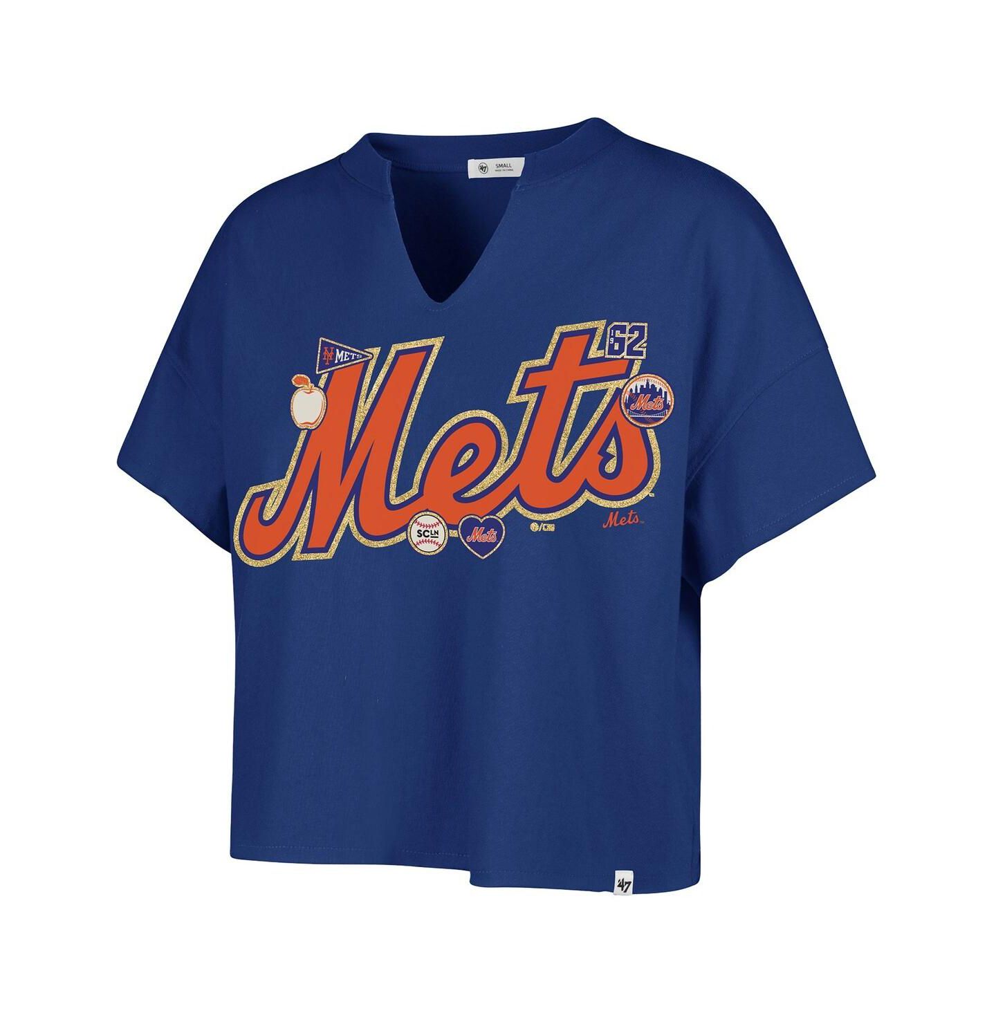 Женская футболка '47 Brand Stoney Clover Lane X Royal New York Mets Oversized Notch Neck — фото 2