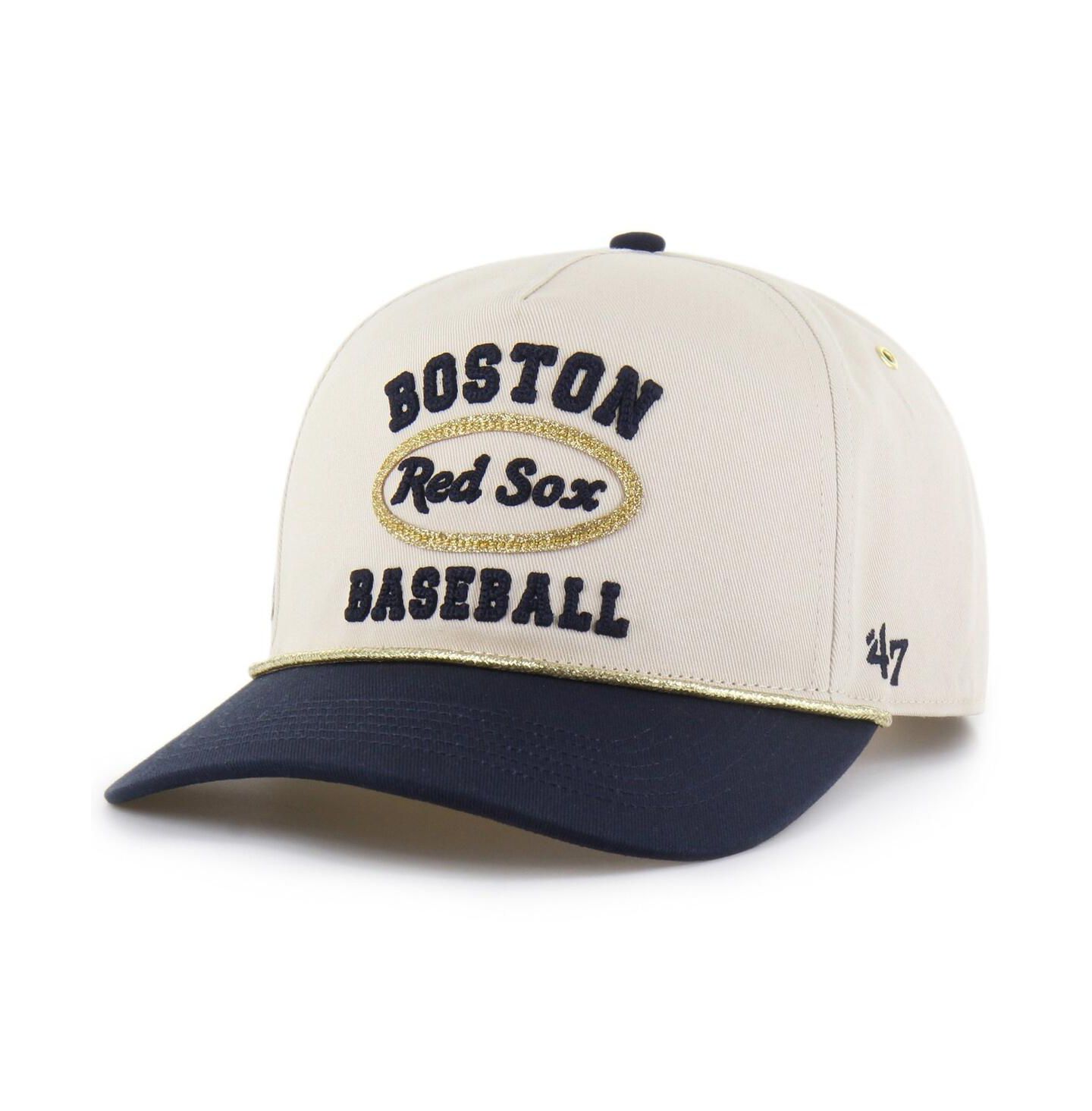 Мужская кепка '47 Brand Stoney Clover Lane X Natural/Navy Boston Red Sox Glitter Rope Hitch Adjustable Hat — фото 2