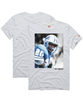 Men's and Women's Barry Sanders Ash Detroit Lions Pay Homage Tri-Blend T-Shirt
