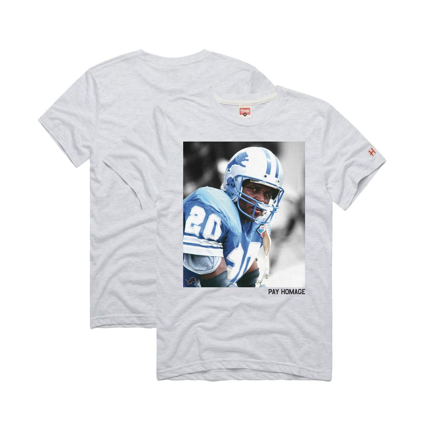 Футболка Homage Barry Sanders Ash Detroit Lions Pay Tri-Blend — фото 1