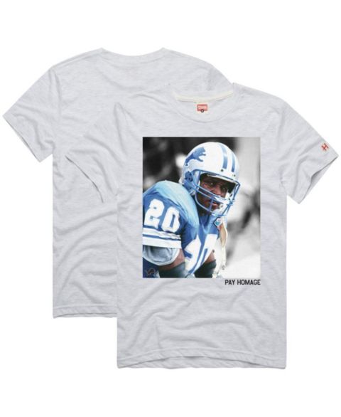 Футболка Homage Barry Sanders Ash Detroit Lions Pay Tri-Blend