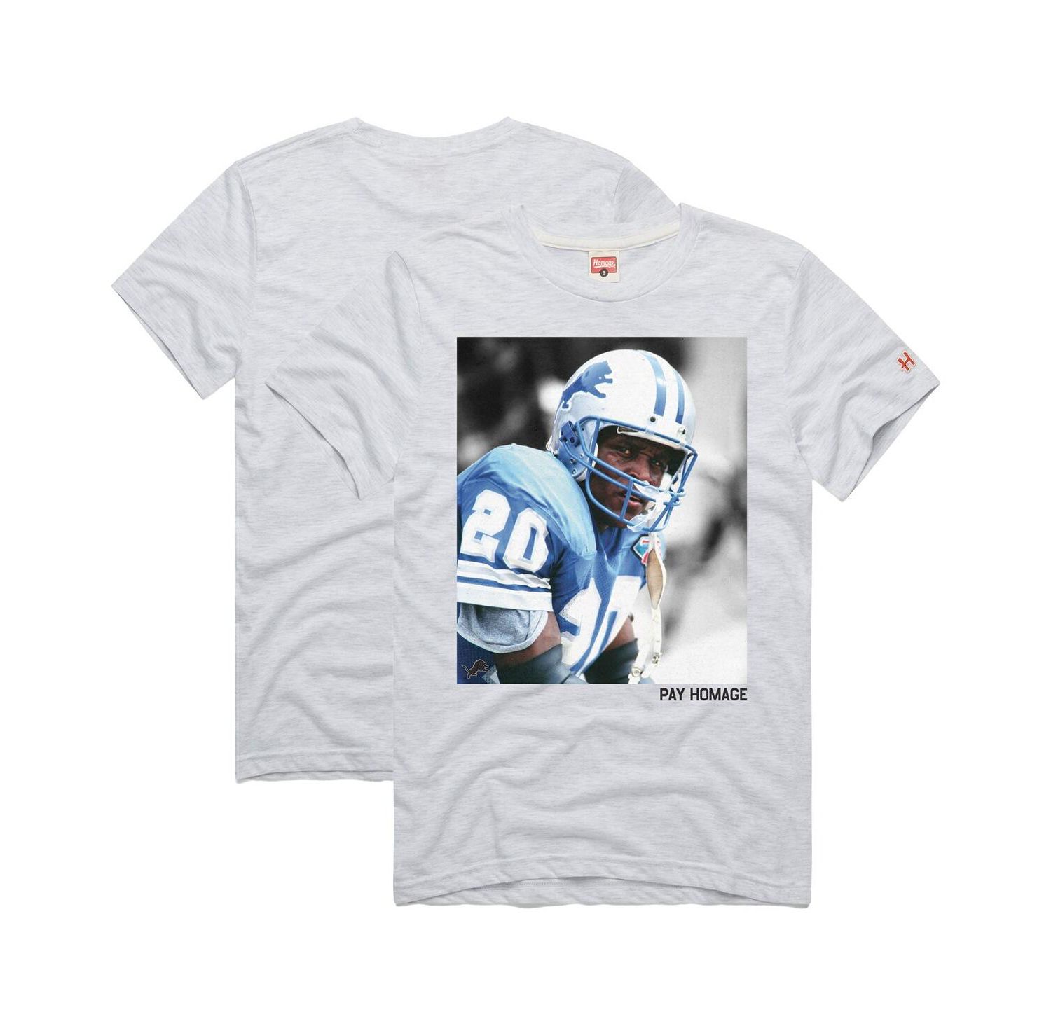 Men's and Women's Barry Sanders Ash Detroit Lions Pay Homage Tri-Blend T-Shirt