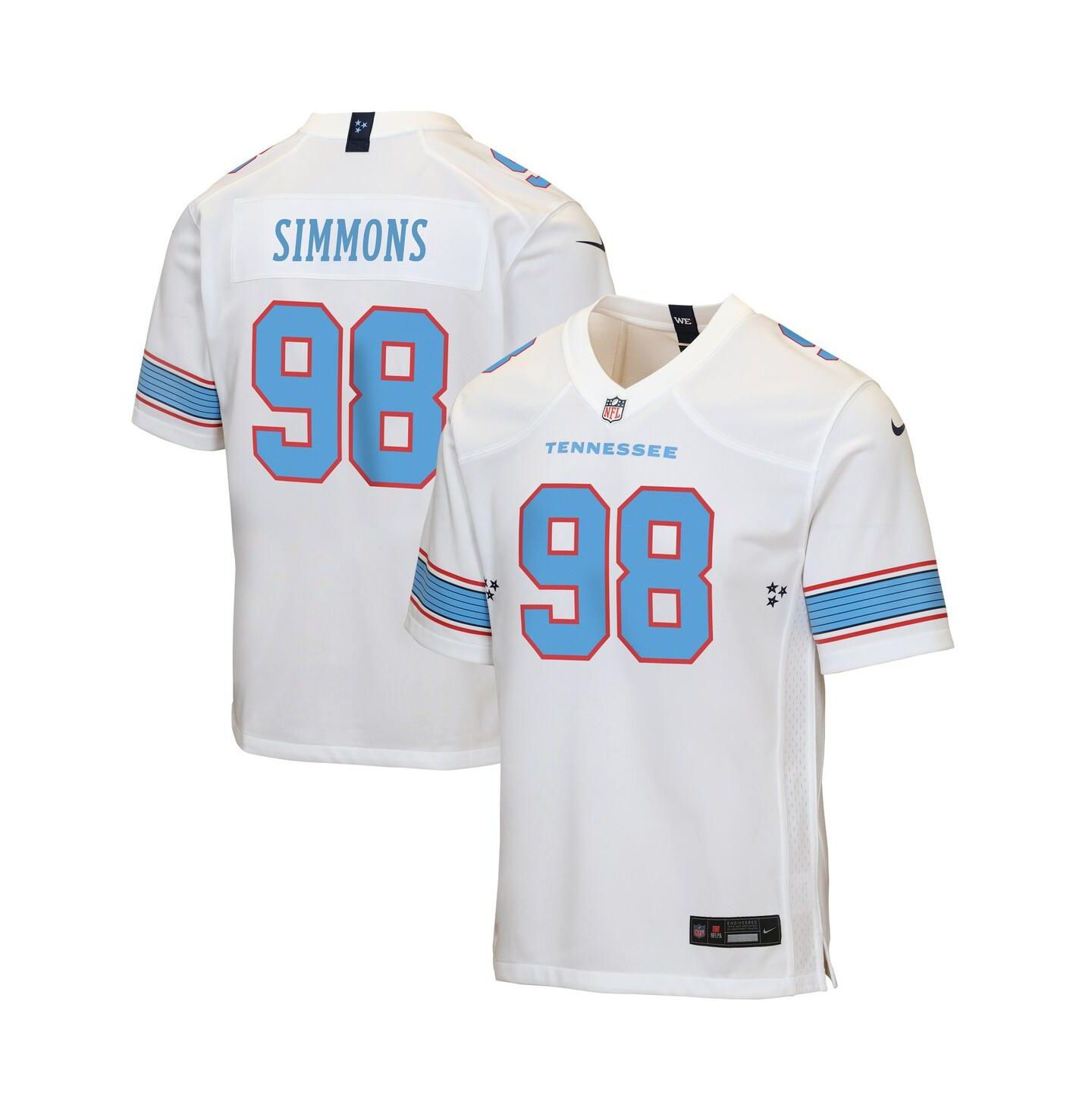 Детское джерси Nike Jeffery Simmons Tennessee Titans Game, White — фото 1