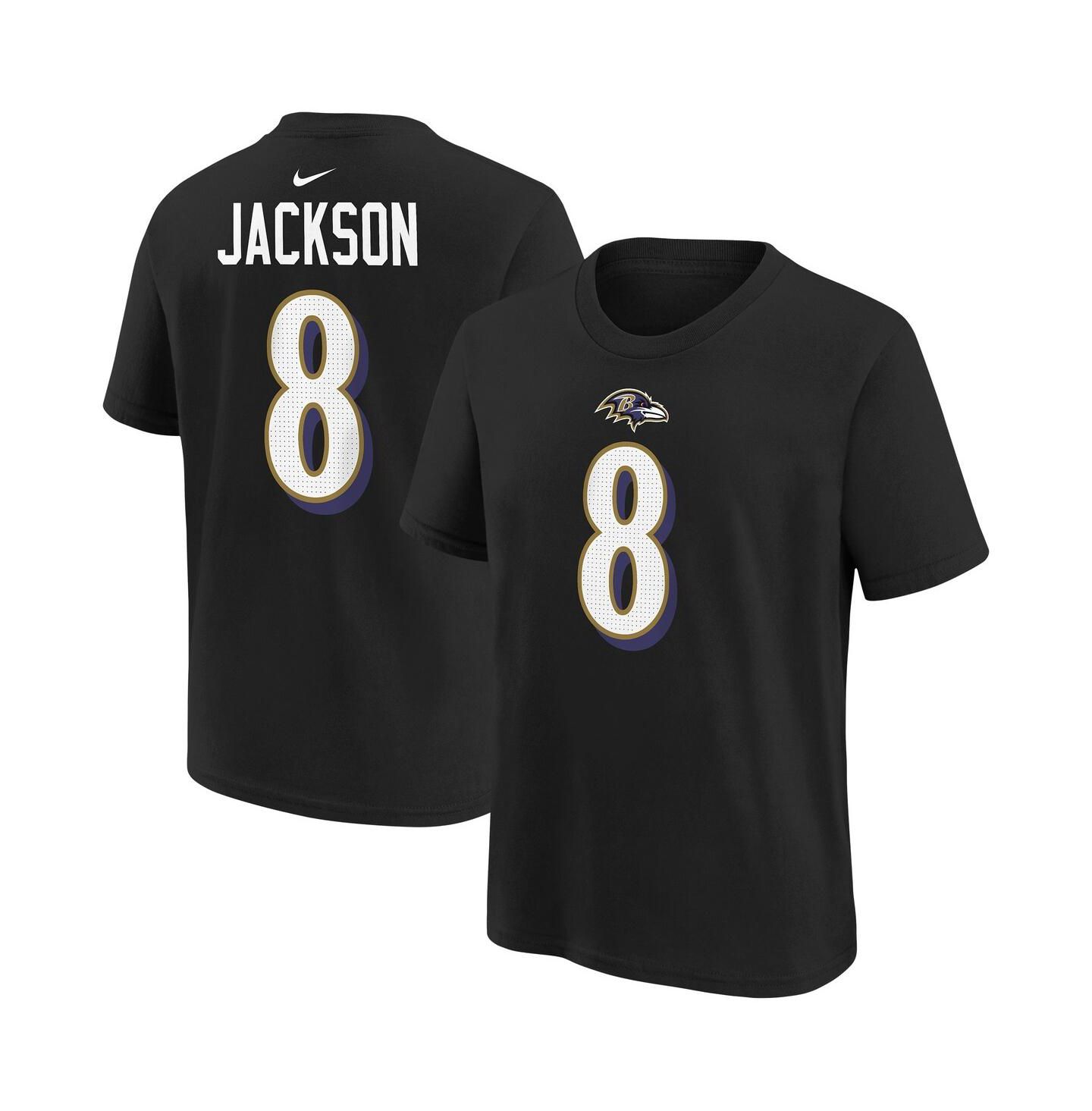 Детская футболка Nike Lamar Jackson Black Baltimore Ravens Player Name & Number — фото 1