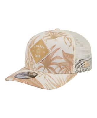 Men's Tan Chicago Cubs Tonal Palm 9SEVENTY Adjustable Trucker Hat