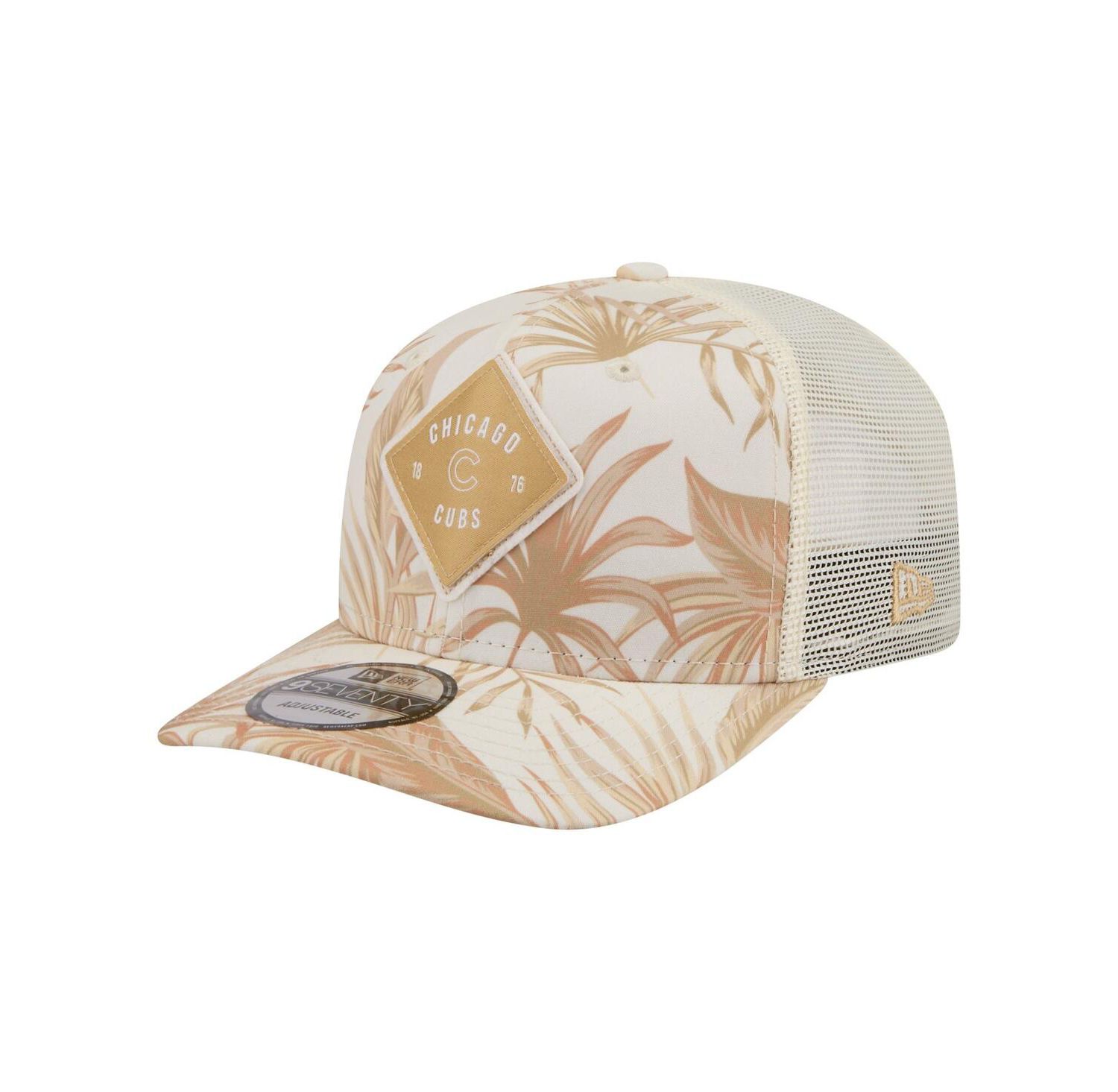 Men's Tan Chicago Cubs Tonal Palm 9SEVENTY Adjustable Trucker Hat