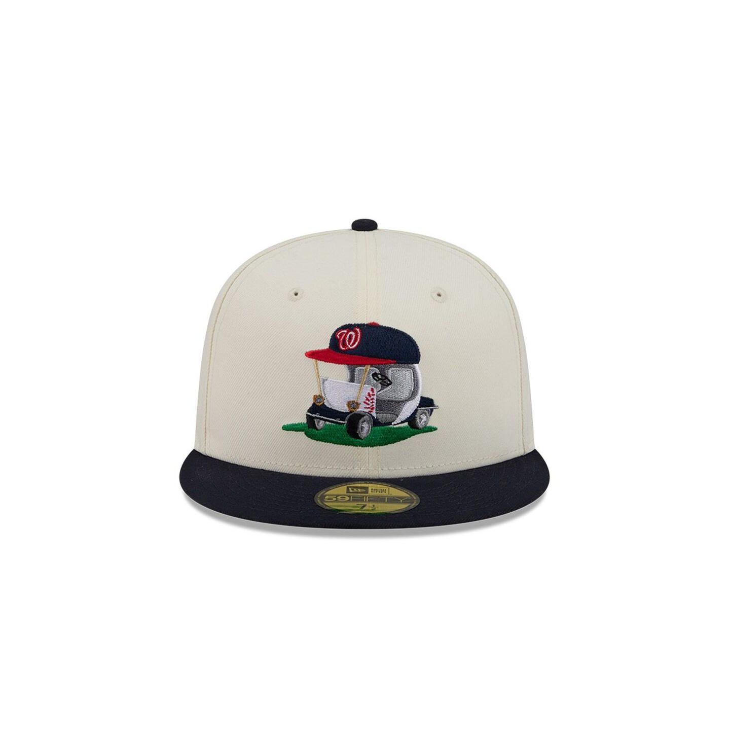 Мужская кепка New Era Cream/Navy Washington Nationals Bullpen Cart 59FIFTY Fitted Hat — фото 2
