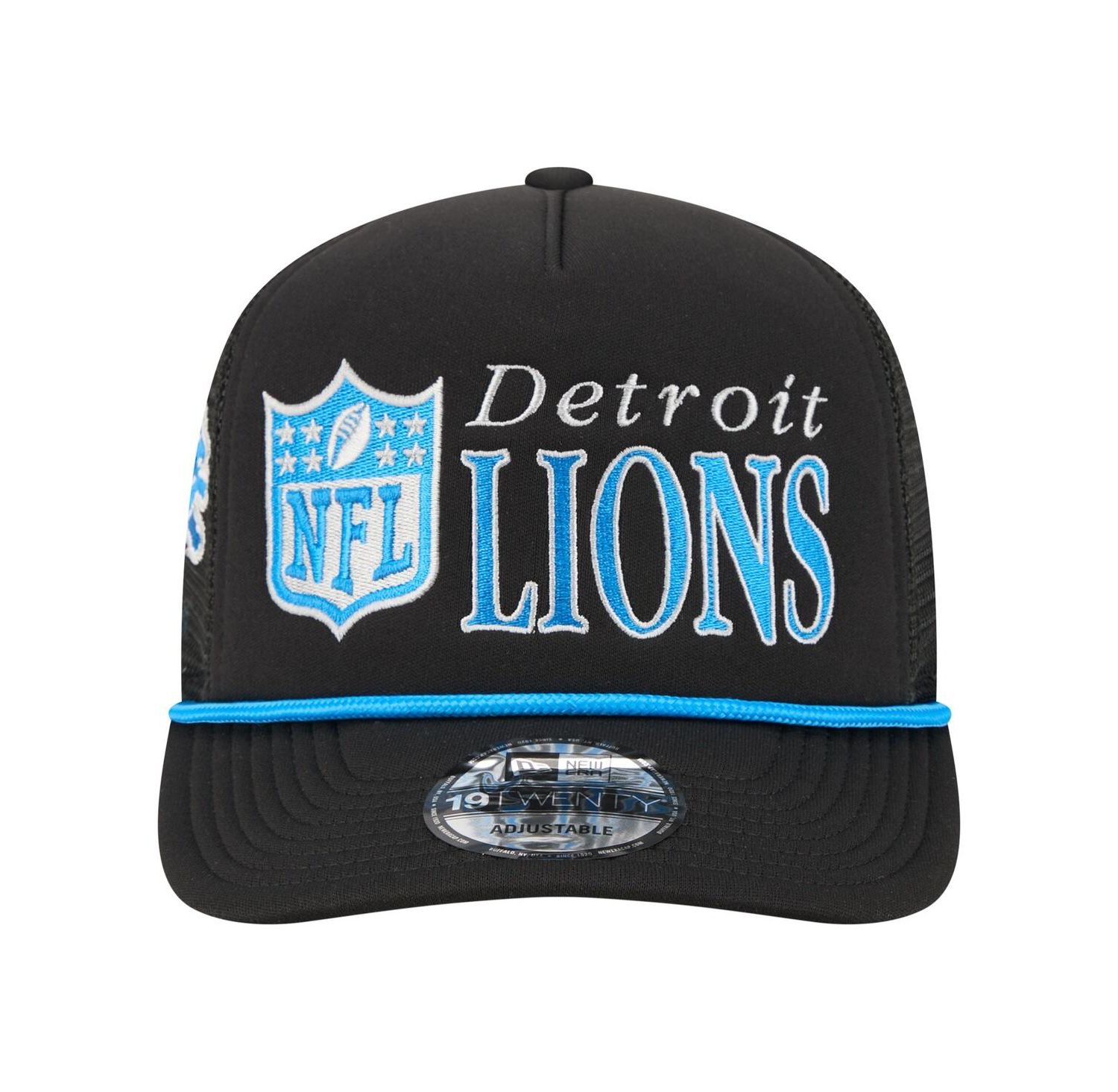 Men's Black Detroit Lions Throwback Foam 19TWENTY Adjustable Hat