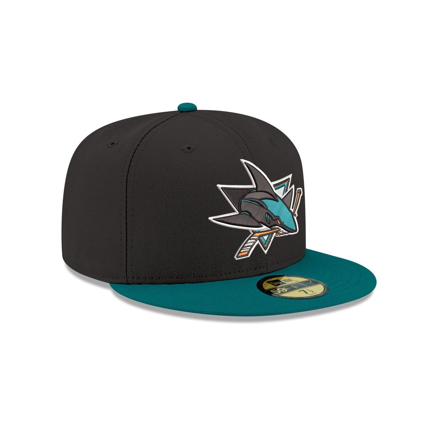 Men's Black San Jose Sharks Core Logo Two-Tone 59FIFTY Fitted Hat