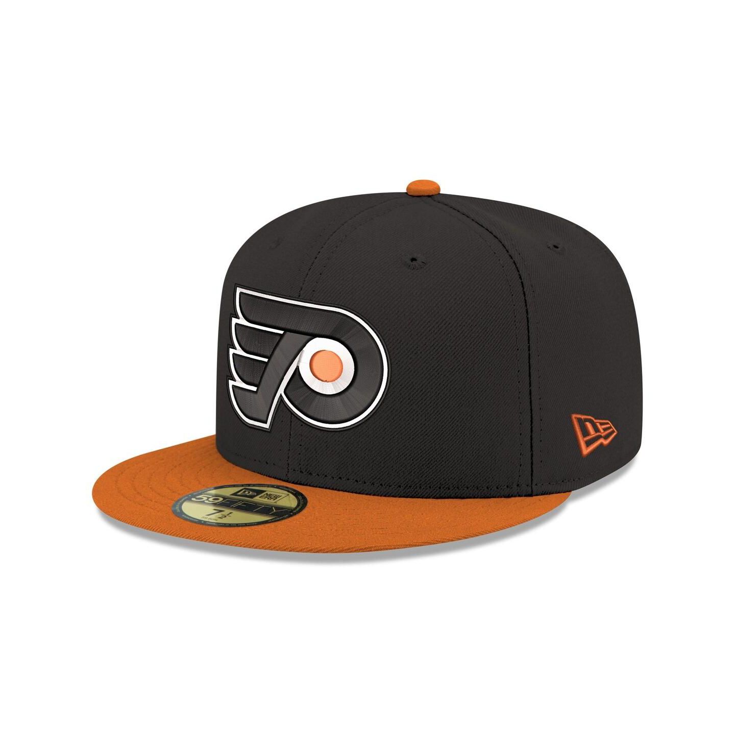 Мужская кепка New Era Black Philadelphia Flyers Core Logo Two-Tone 59FIFTY Fitted Hat — фото 1