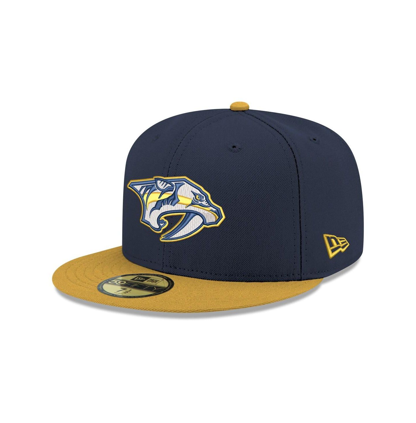 Мужская кепка New Era Navy Nashville Predators Core Logo Two-Tone 59FIFTY Fitted Hat — фото 1