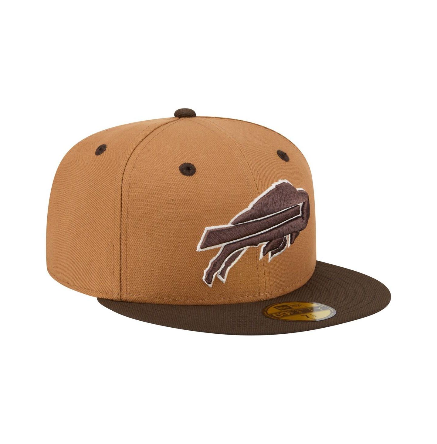 Мужская кепка New Era Light Brown/Dark Brown Buffalo Bills Two-Tone Walnut 59FIFTY Fitted Hat — фото 3