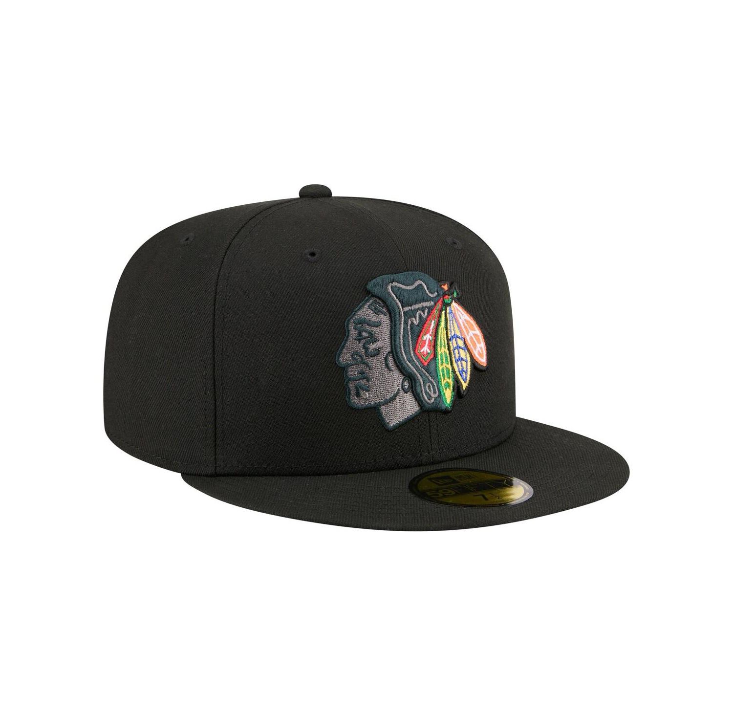 Men's Black Chicago Blackhawks Color Pop 59FIFTY Fitted Hat
