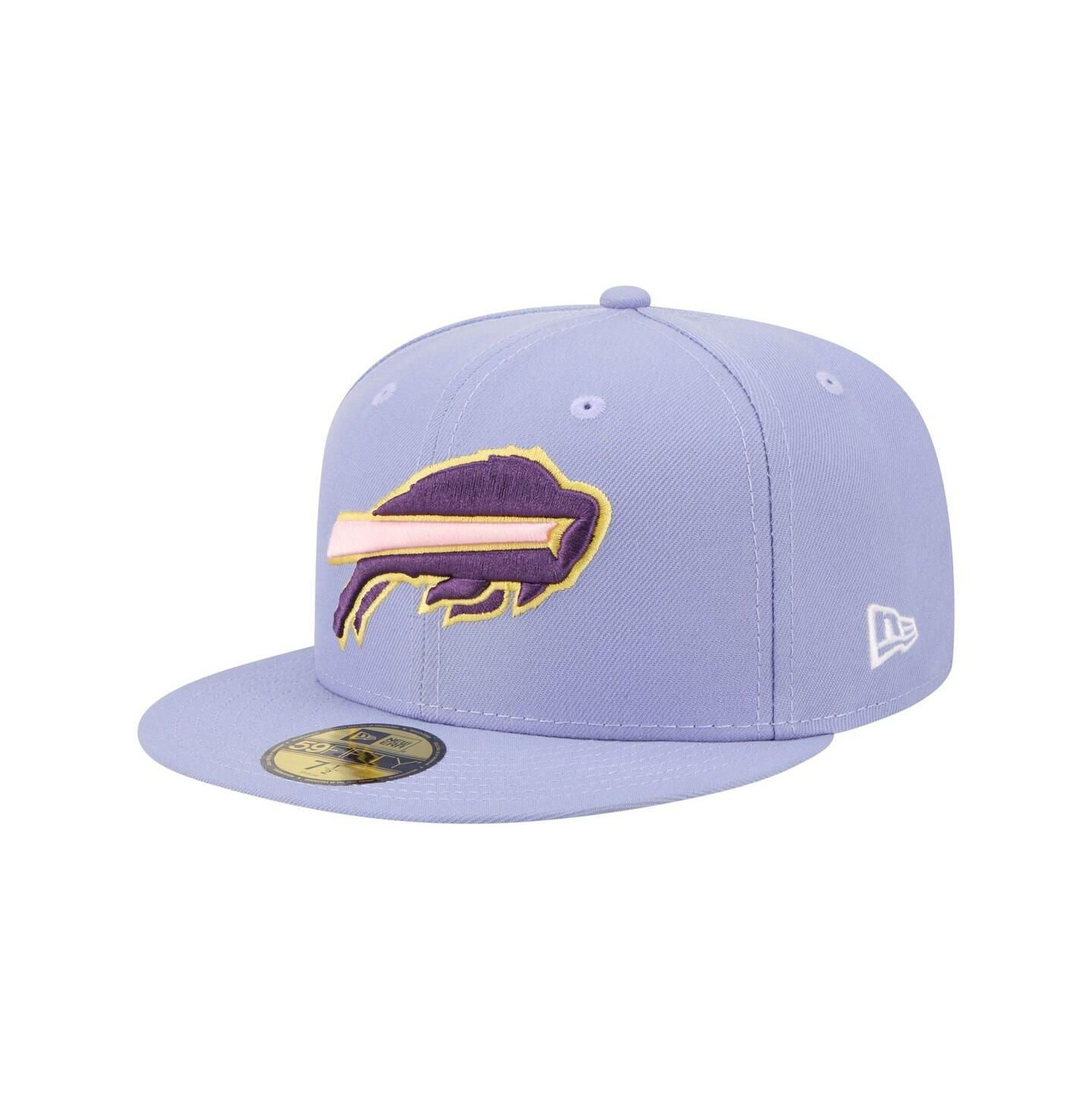 Мужская бейсболка New Era Buffalo Bills Lavender Bloom 59FIFTY Fitted, Light Purple — фото 3
