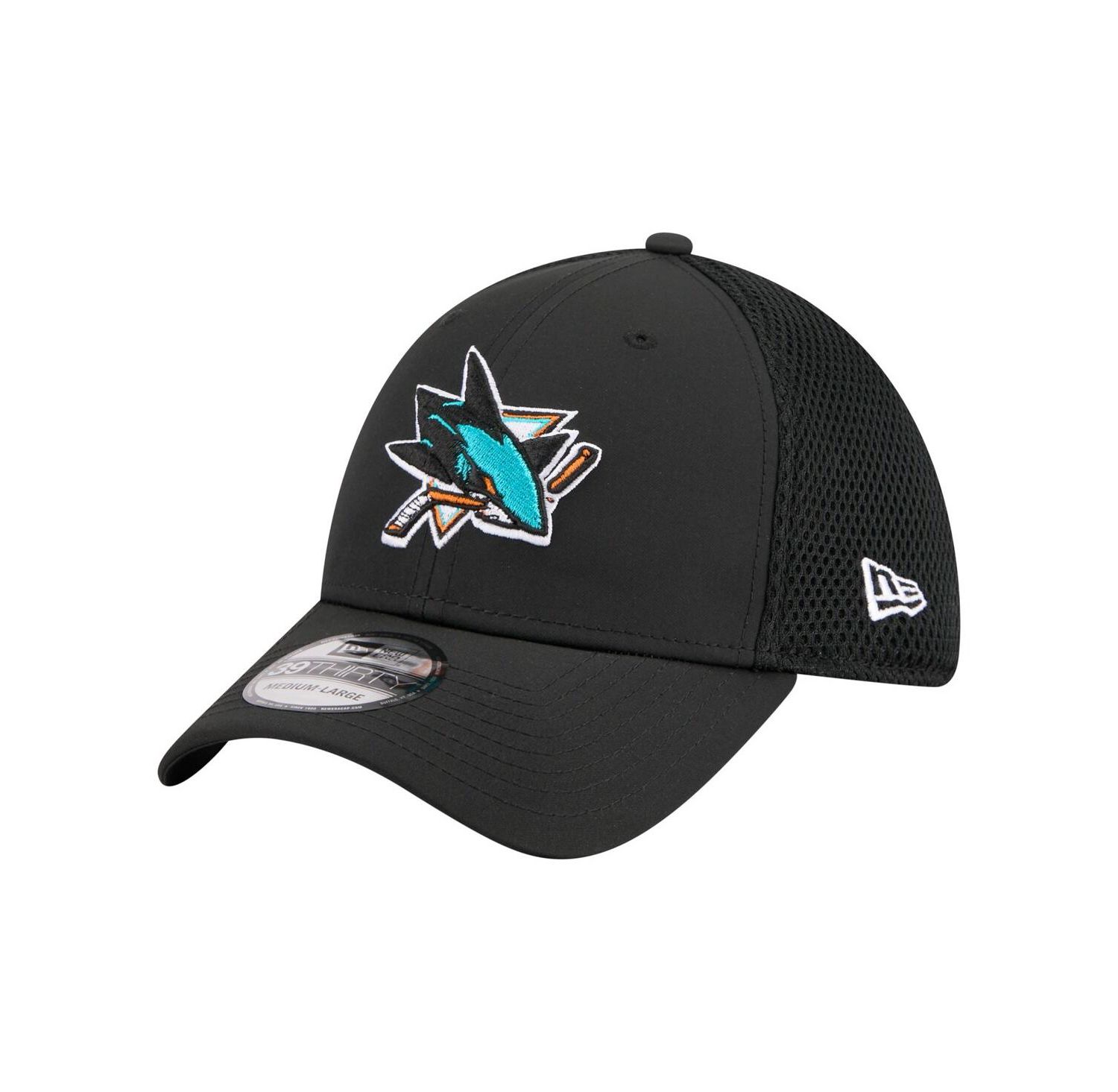 Men's Black San Jose Sharks Logo 39THIRTY Flex Hat
