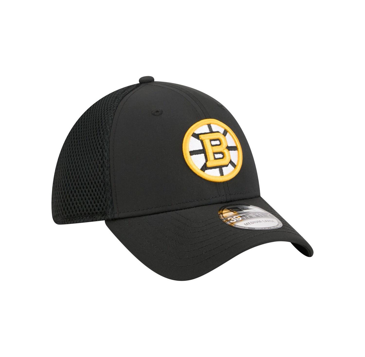 Men's Black Boston Bruins Logo 39THIRTY Flex Hat