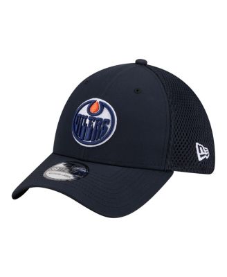 Men's Navy Edmonton Oilers Logo 39THIRTY Flex Hat