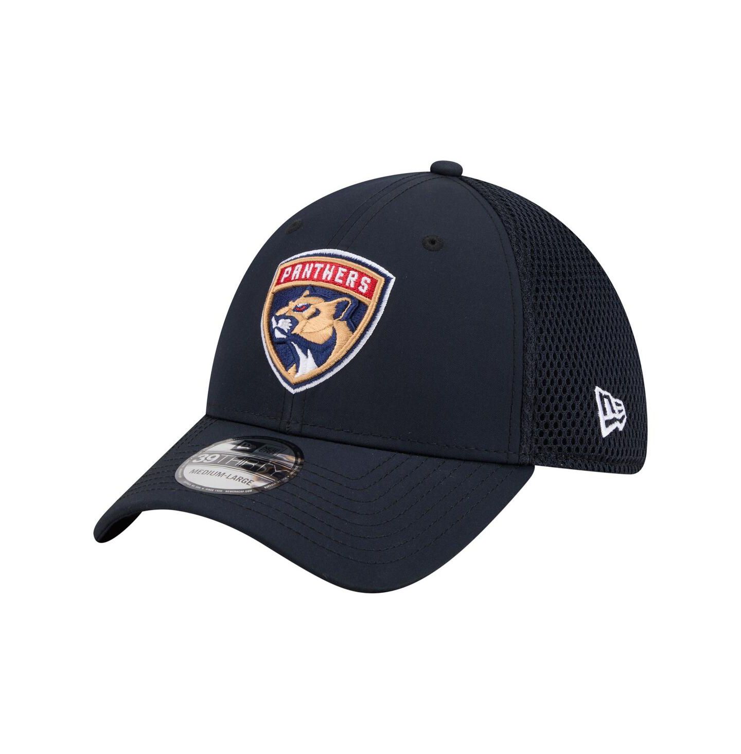 Мужская кепка New Era Navy Florida Panthers Logo 39THIRTY Flex Hat — фото 1