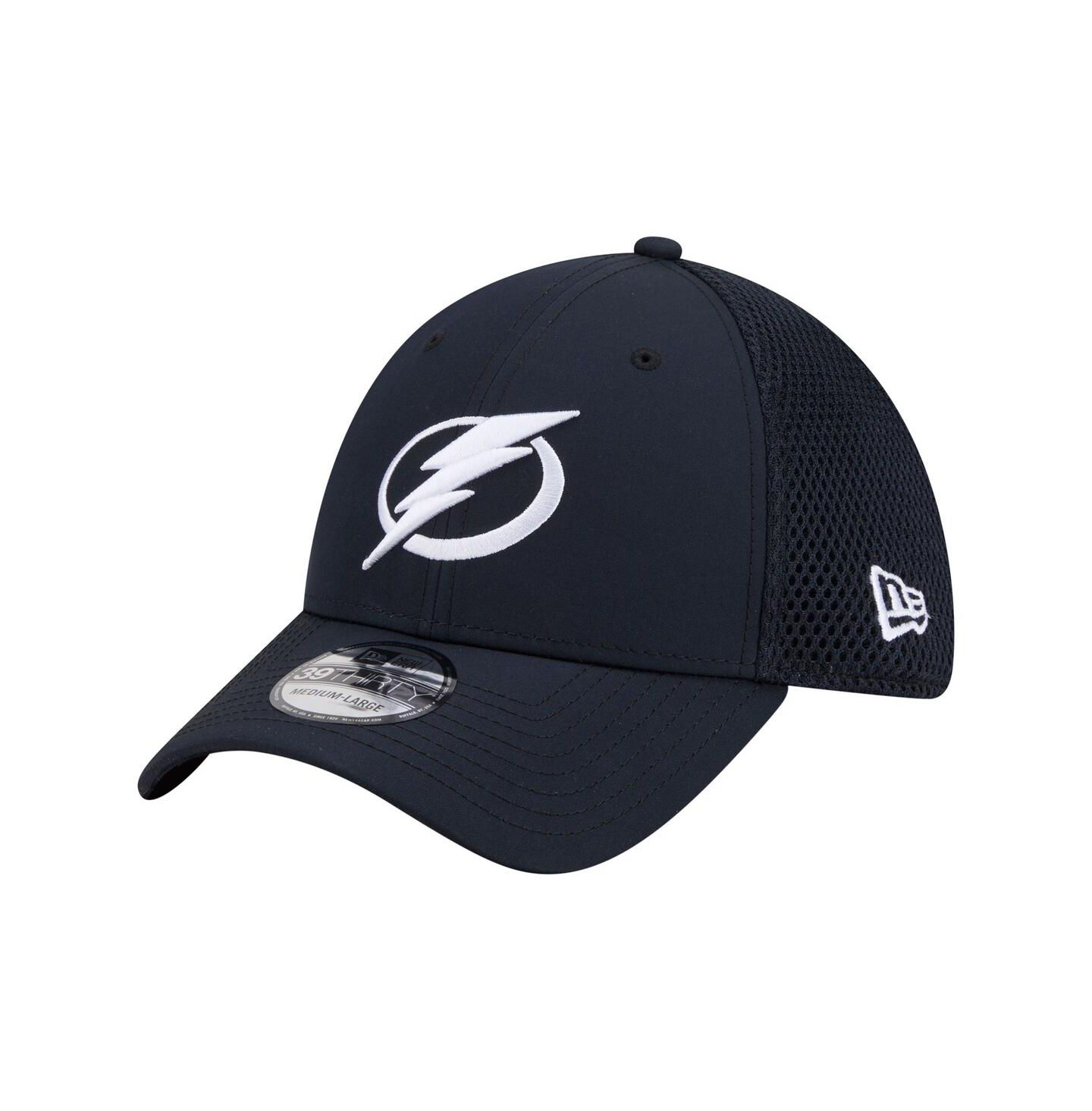 Мужская кепка New Era Navy Tampa Bay Lightning Logo 39THIRTY Flex Hat — фото 1