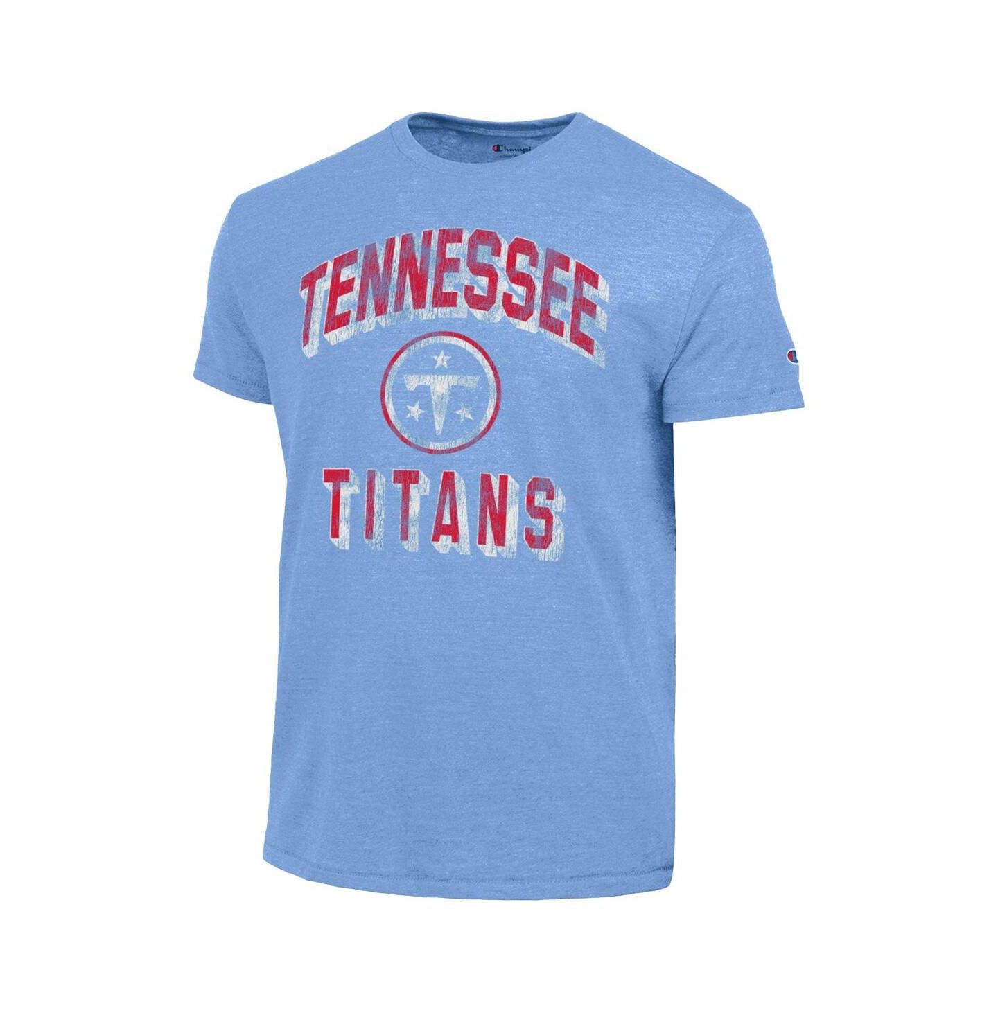 Мужская футболка Champion Light Blue Tennessee Titans Ultimate Tri-Blend — фото 2