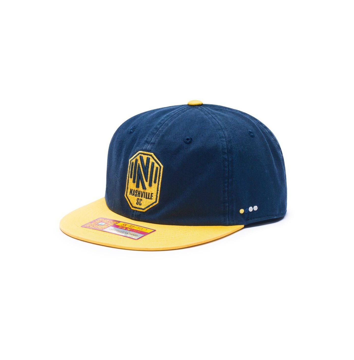 Кепка Fan Ink Navy/Yellow Nashville SC Swingman Snapback Hat — фото 3