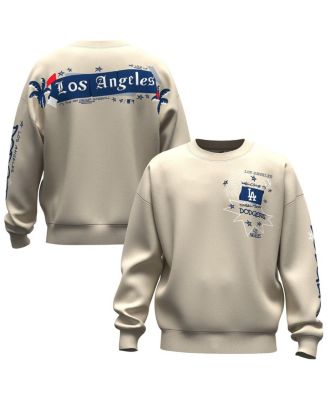 Women's Beige Los Angeles Dodgers Graffiti Fleece Sweatshirt