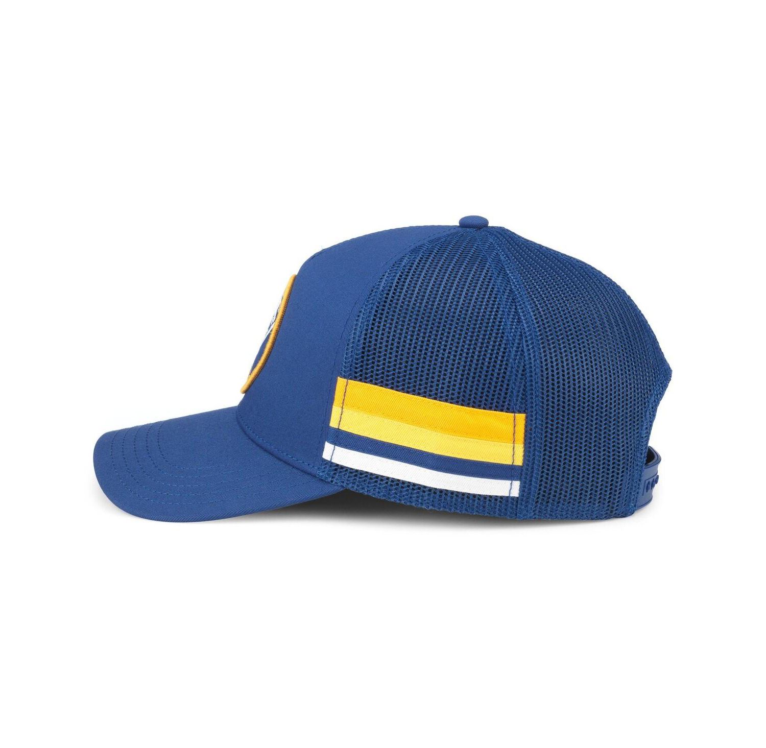 Men's Royal Buffalo Sabres HotFoot Side Stripes Adjustable Trucker Hat