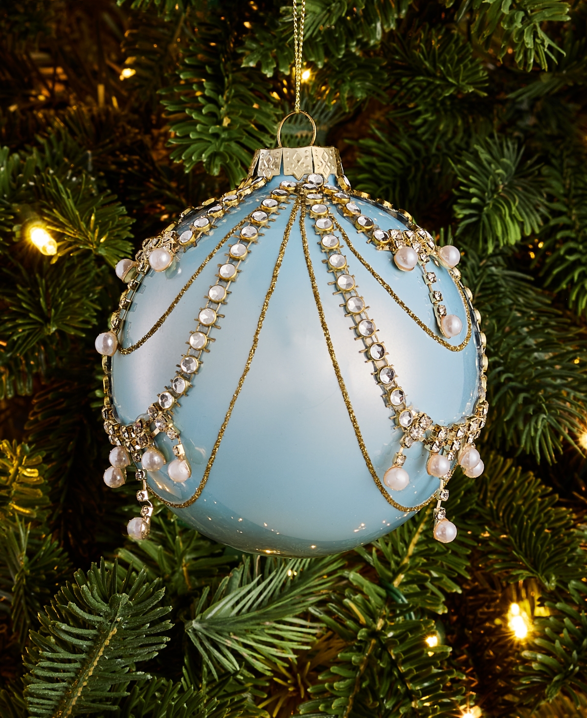 Holiday Lane Gilded Glamour Gems Ball Ornament, Macy's Exclusive