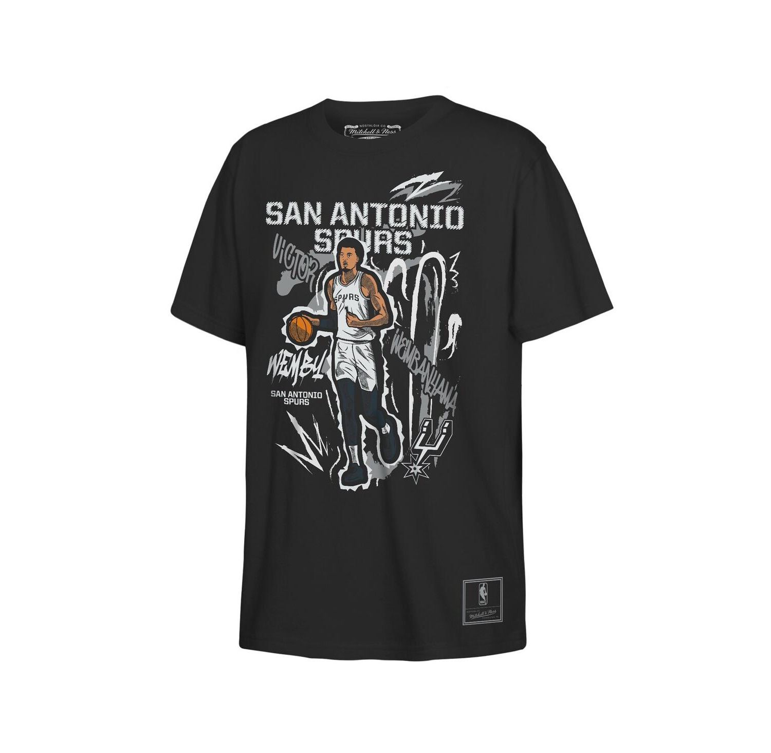Big Boys and Girls Victor Wembanyama Black San Antonio Spurs Chalked Up Player Name & Number T-Shirt