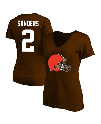 Women's Shedeur Sanders Brown Cleveland Browns Plus Size Name & Number V-Neck T-Shirt