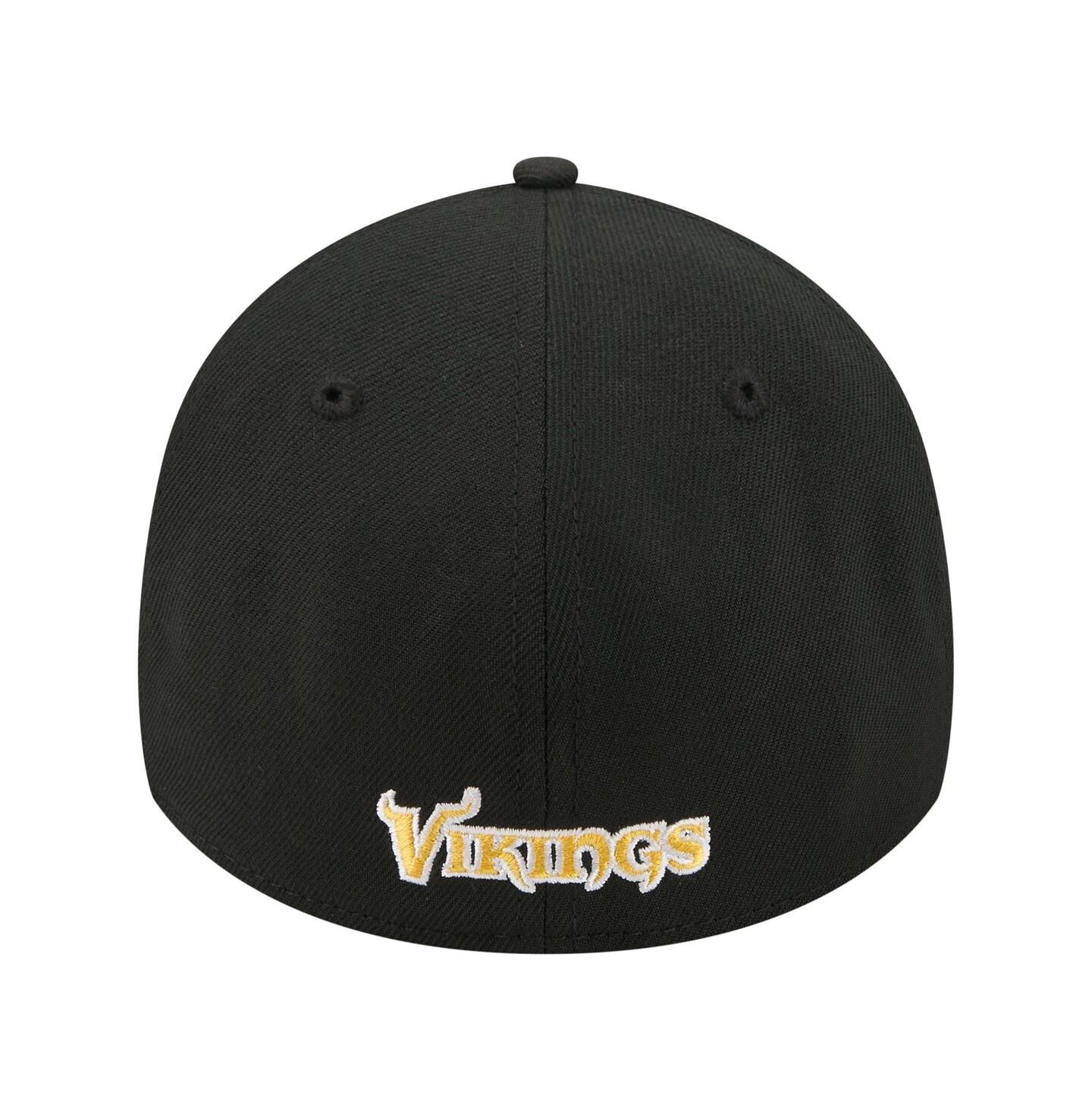 Мужская кепка New Era Black Minnesota Vikings Core Team 39THIRTY Flex Hat — фото 4