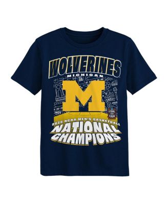 Preschool Navy Michigan Wolverines 2026 NCAA Men's Basketball National Champions It's March T-Shirt