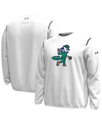Men's White Notre Dame Fighting Irish Golf Leprechaun Chenille Patch Unstoppable Sweatshirt
