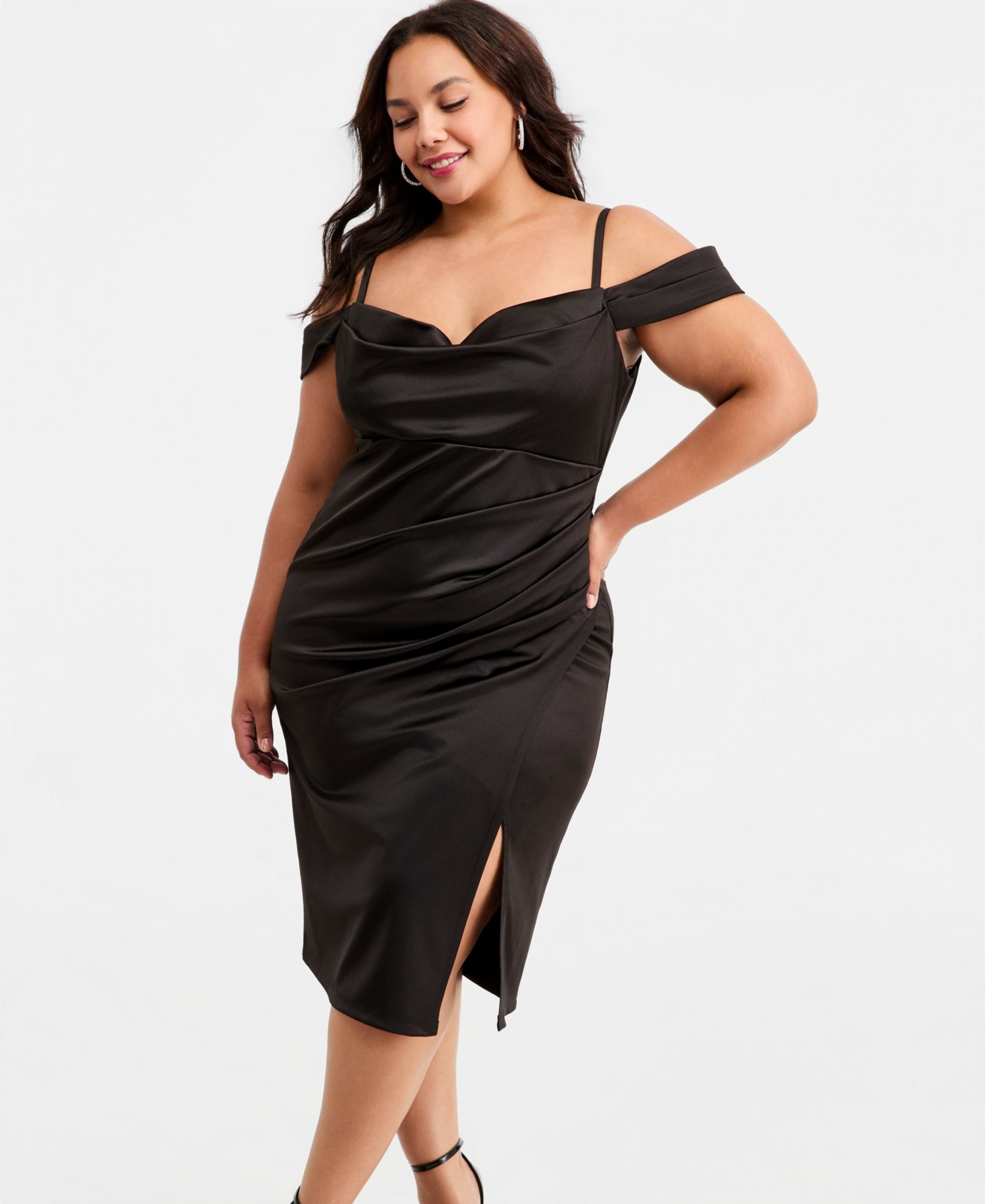 Trendy Plus Size Off-Shoulder Spaghetti-Strap Dress