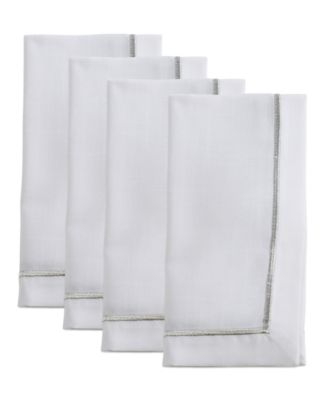 Embroidered Line Design Napkins, Set of 4