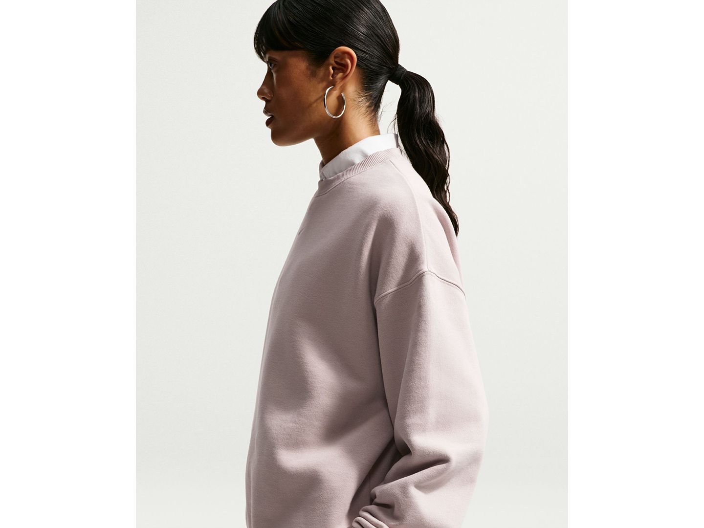 Женские толстовки Nike Studio Fleece Medium Weight Oversized Sweatshirt, цвет: Кремовый / Молочный — фото 3