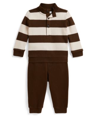 Baby Boys' Striped Estate-Rib Pullover Top and Pants, 2-Piece Set