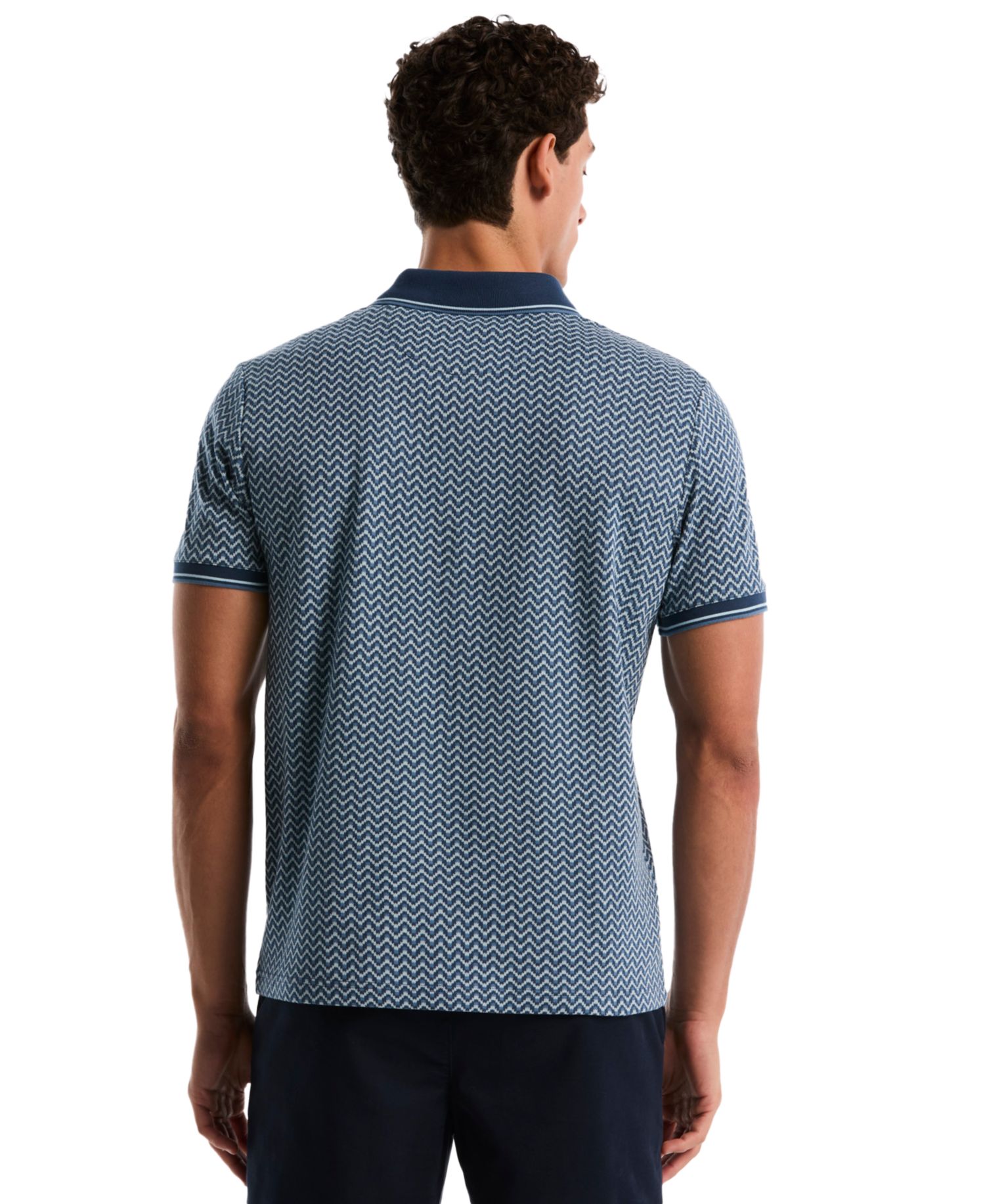 Men's Jacquard Wave Polo Shirt