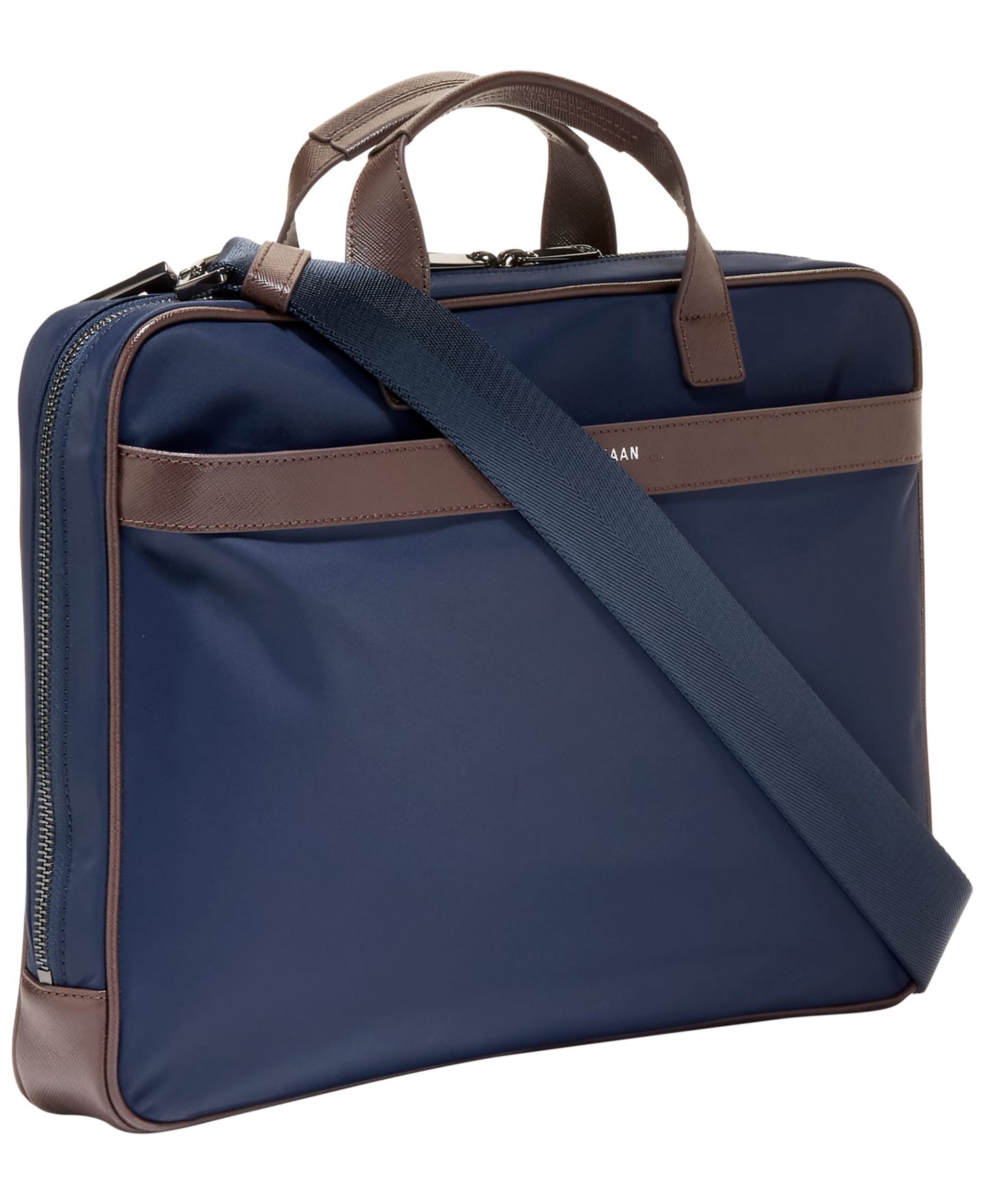 Мужская сумка Cole Haan Carson Slim Briefcase, цвет: Тёмно-синий — фото 3